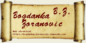 Bogdanka Zoranović vizit kartica